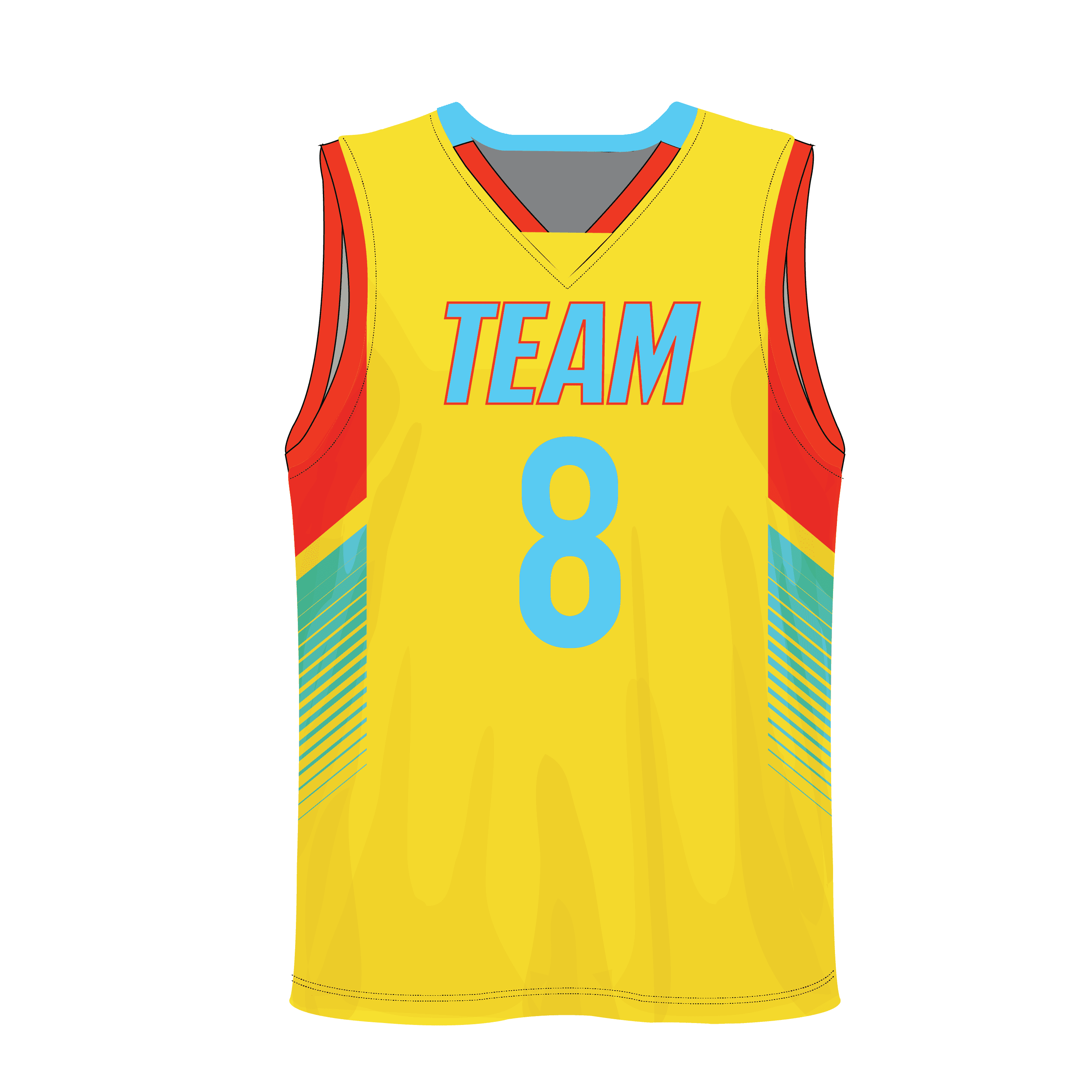 V-Neck Men custom Basketball Jerseys BKBJR2007 - Image 7