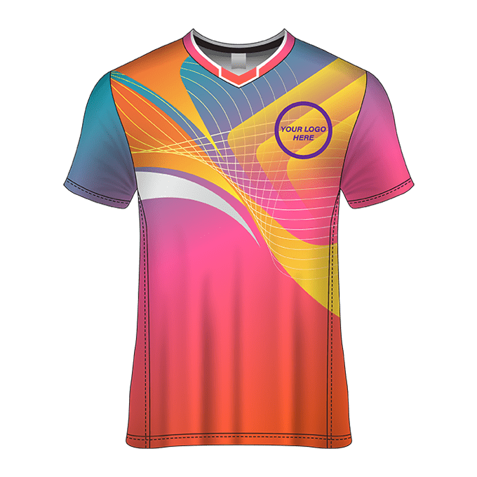 V-Neck Short Sleeve Men Custom Sublimated Jerseys SBTJR18097